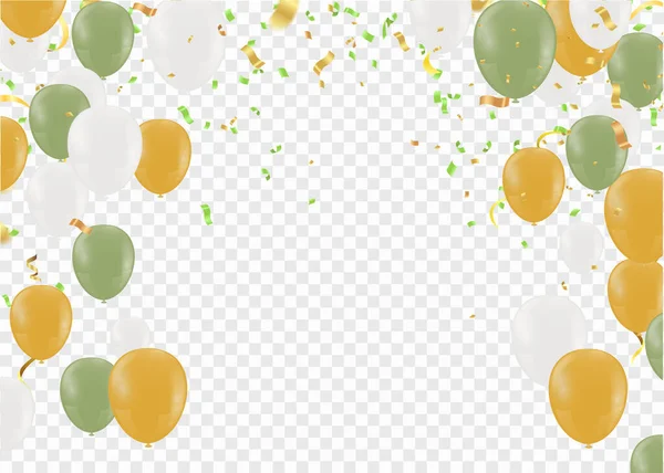 Ballons Flottant Fond Festif Célébrer Anniversaire Affiche Bannière Heureuse Illustration — Image vectorielle