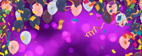 Party Purple Balloner Baggrund Din Tekst Vektorillustration Festlig Baggrund Med – Stock-vektor