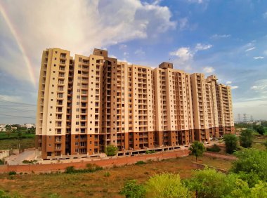 Jaipur, Hindistan-Circa 2020: Jaipur City 'deki modern binaların resmi