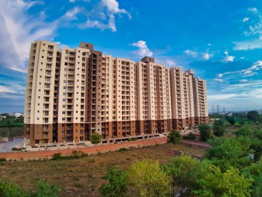 Jaipur, Hindistan-Circa 2020: Jaipur City 'deki modern binaların resmi