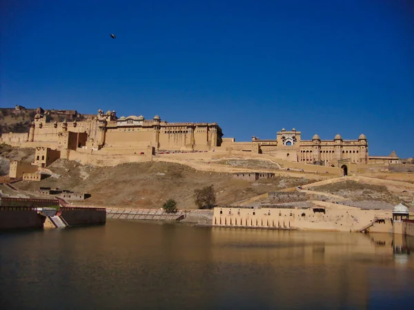 Jaipur Indien Circa 2020 Bild Amber Fort Fotograferad Eftermiddagen — Stockfoto