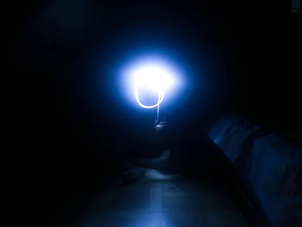 Картина Світлових Струмків Знятих Темному Тлі — стокове фото