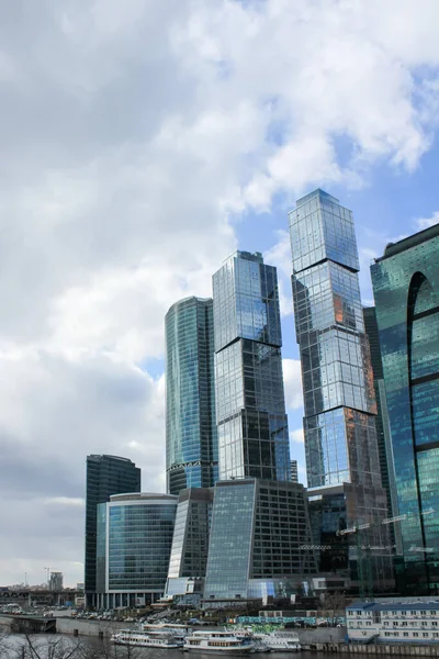 Moscow Russia March 2017 Moscow City Skyscrapers Building Construction Architecture — Stock Photo, Image