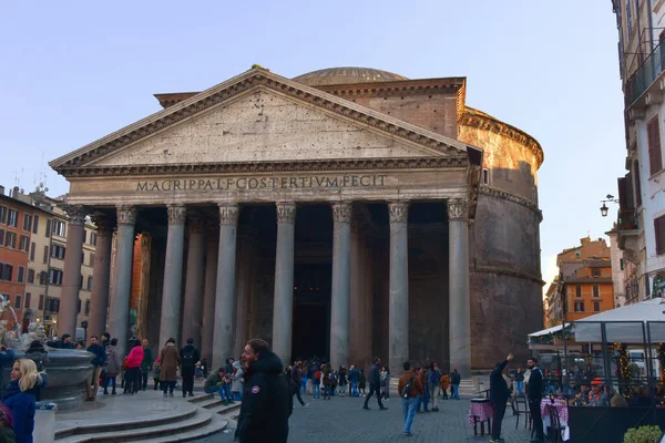 Roma Itália Janeiro 2019 Vista Majestoso Panteão — Fotografia de Stock