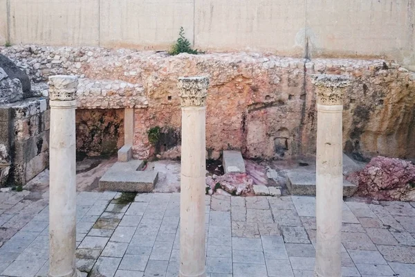 Ruinas Calle Romana Llamada Cardo Jerusalén Israel — Foto de Stock