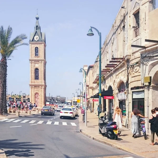 Jaffa Israel May 2015 Clock Tower Yefet Street Old Jaffa — Stock Photo, Image