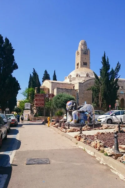 Jerusalem Israel May 2015 Beautiful Statue One Jerusalem Lions — Stock Photo, Image