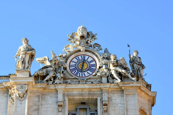 Horloge Cloche Sur Basilique Saint Pierre Cité Vatican Italie — Photo