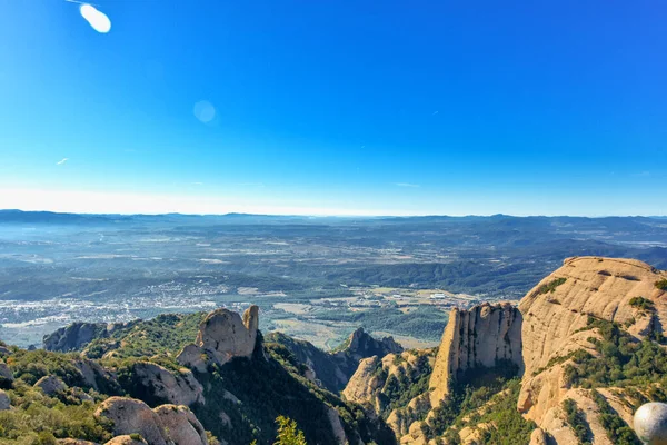 Góry Montserrat Katalonii Słoneczny Dzień Bardzo Ciekawy Kształt Skał — Zdjęcie stockowe