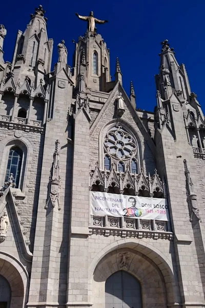 Barcelona España Agosto 2015 Templo Sagrado Corazón Jesús Tibidabo Barcelona — Foto de Stock