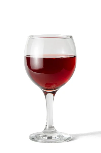 Glas Rotwein Isoliert Auf Weißem Hintergrund — Stockfoto