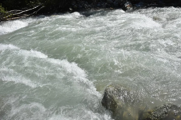 Горный Водный Ландшафт Дикая Река Горах Вид Дикую Реку — стоковое фото