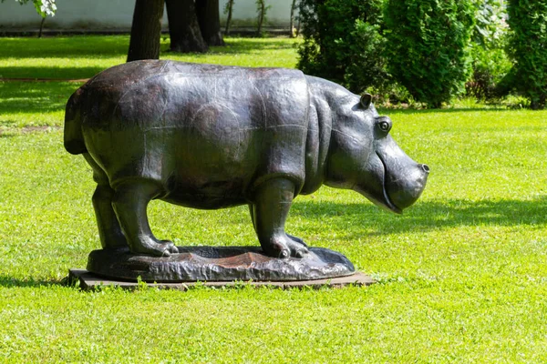 Estatua Hipopótamo Hecho Por Zurab Tsereteli Jardín Del Gobernador Yaroslavl —  Fotos de Stock