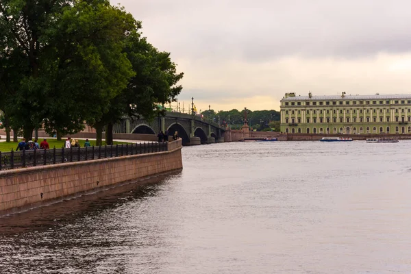 Rusia San Petersburgo Agosto 2020 Vista Del Puente Troitsky San — Foto de Stock