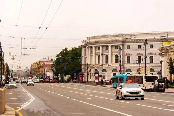 Russia San Pietroburgo Agosto 2020 Prospettiva Nevsky Strada Centrale San — Foto Stock
