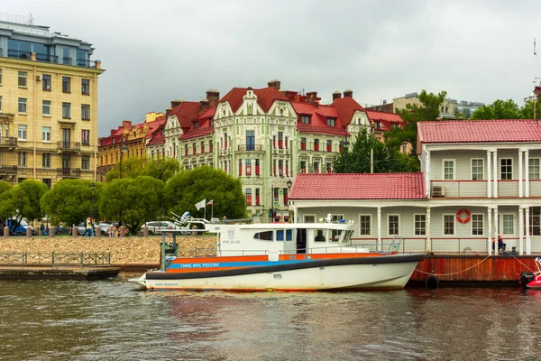 Russia San Pietroburgo Agosto 2020 Barca Salvataggio Sul Fiume Neva — Foto Stock