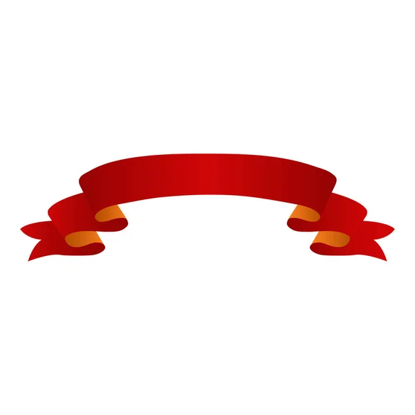 Dekoratif kırmızı kurdele afiş beyaz izole