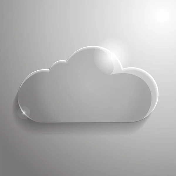Vektör simgesi bulut cam plaka gölge ile