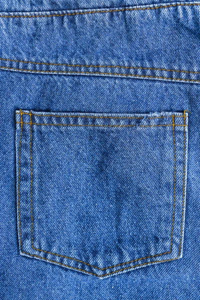 Nahaufnahme Blue Pocket Jeans Textur Hintergrund — Stockfoto