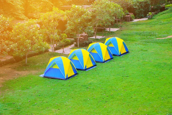 Colorful tent for recreation at the resort