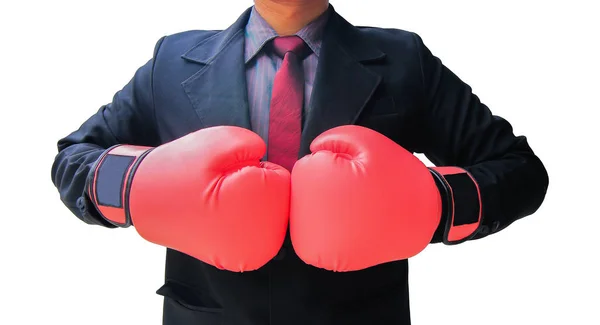 Businessman Suit Ready Fight Fighting Business Concept — Stock Photo, Image