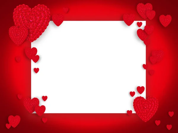 Close Red Rose Sign Heart Space Use Texts Display Valentine — Stock Photo, Image