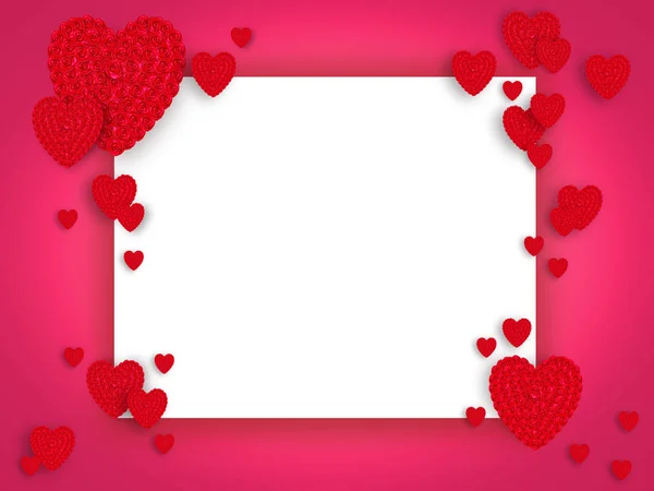 Close Red Rose Sign Heart Space Use Texts Display Valentine — Stock Photo, Image