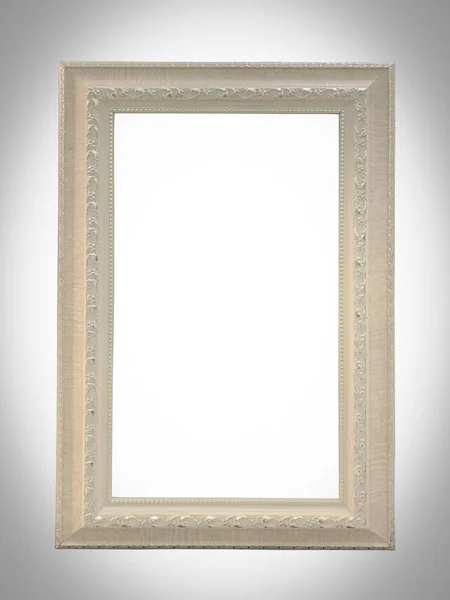 Close Old Wooden Picture Frame White Background Use Picture Texts — Stock Photo, Image