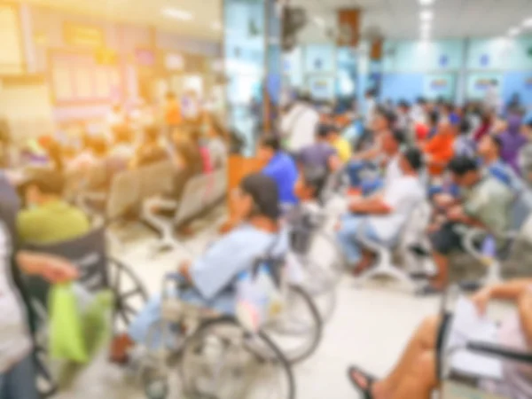 Wazig Beeld Van Mensen Het Ziekenhuis Wachten Voor Geneeskunde — Stockfoto