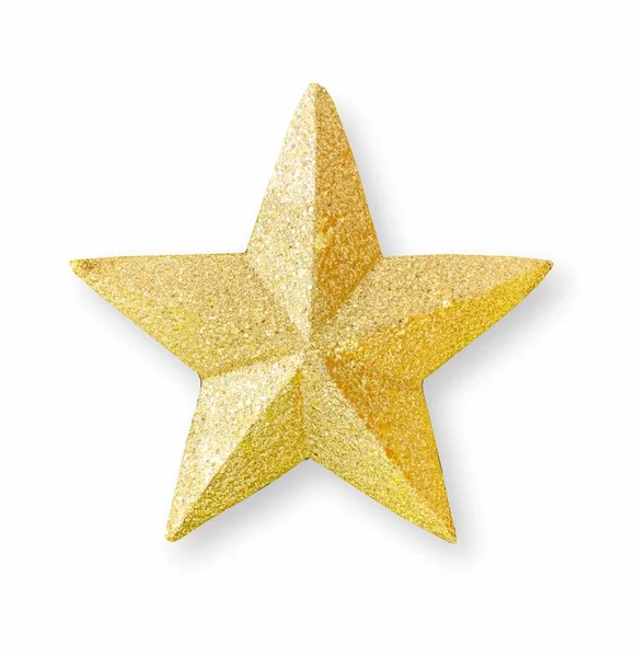 Close Golden Glitter Star Isolated Background — Stock Photo, Image