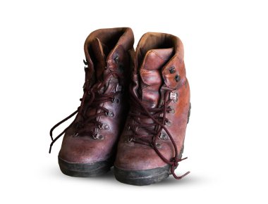 Eski Kahverengi deri ayakkabı izole