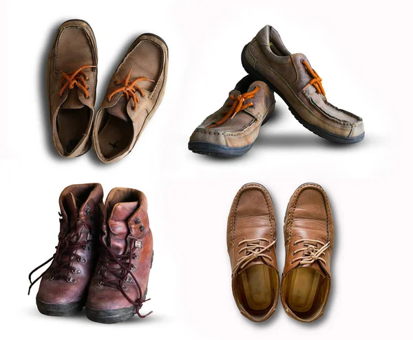 Старые коричневые туфли — стоковое фото
