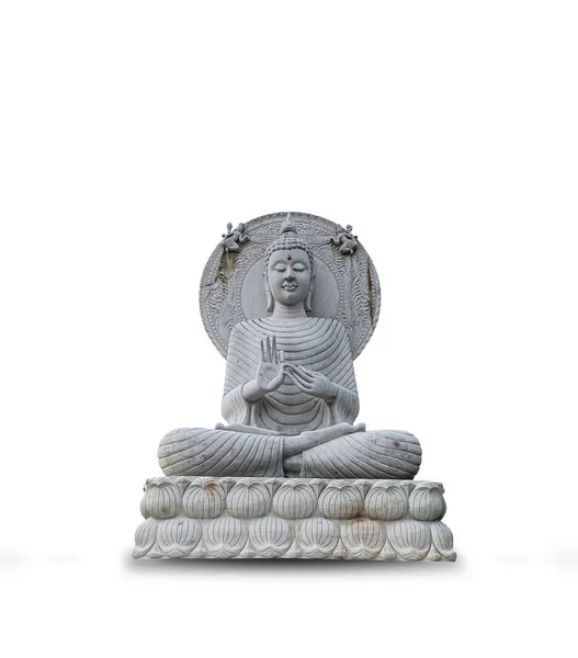 Marble buddha statue isolated on white — Stock Photo, Image