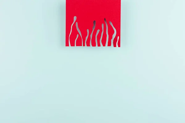 Cuadrado Rojo Papel Con Rayas Corte Color Menta Moda Como —  Fotos de Stock