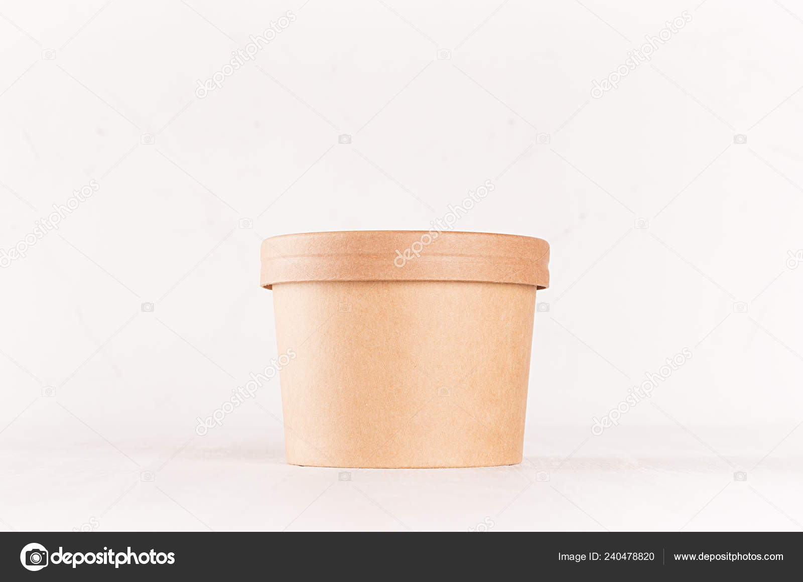Download Blank Disposable Brown Paper Box Takeaway Food Soup Salad Ice Stock Photo Image By C Alinayudina 240478820