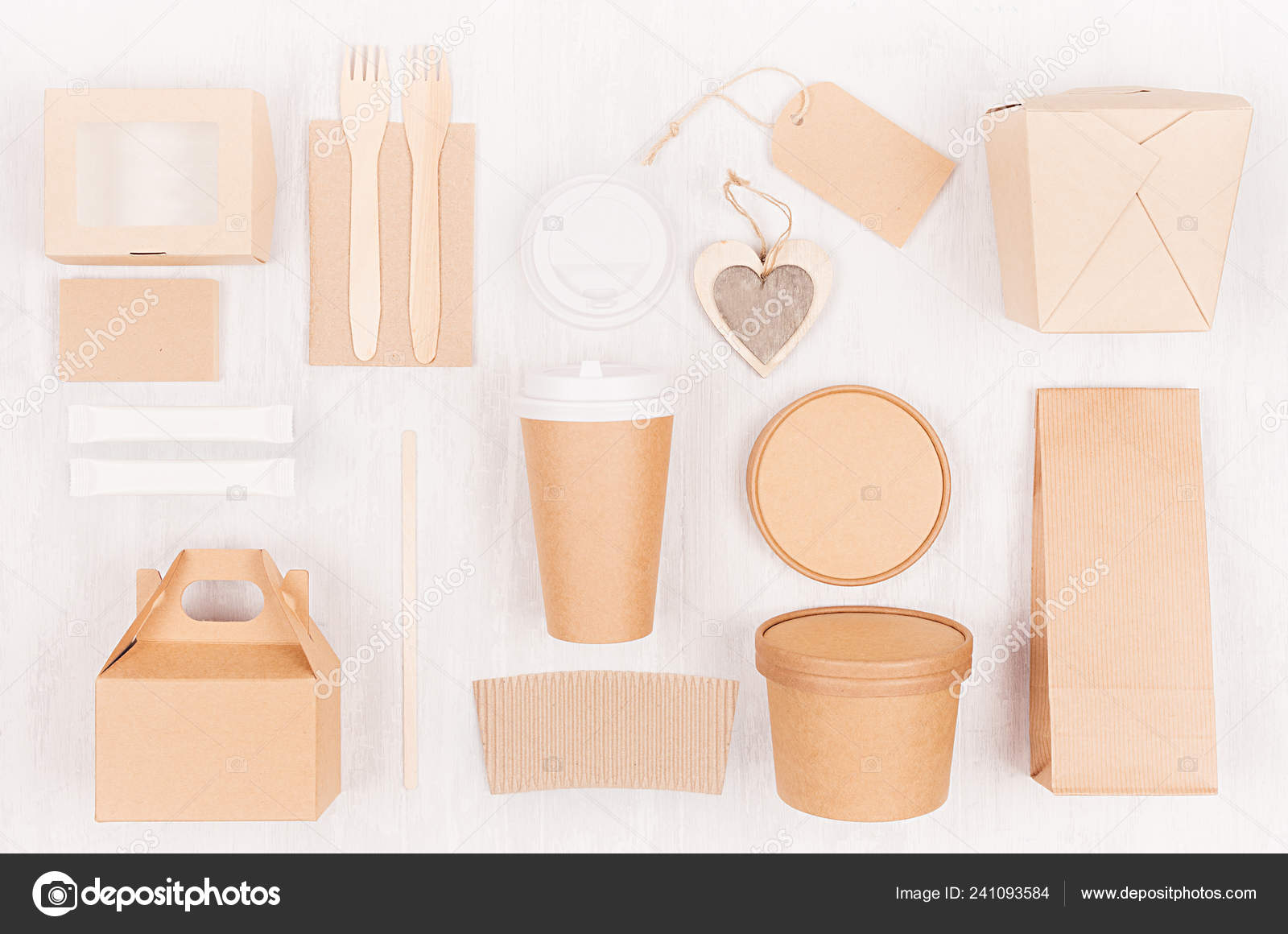 Download Mockup Food Takeaway Packaging Cafe Restaurant Heart Cardboard Boxes Coffee Stock Photo Image By C Alinayudina 241093584