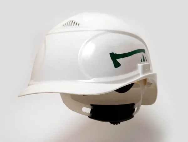 White Protective Helmet Construction Loggers White Background Helmet Drawing — Stock Photo, Image