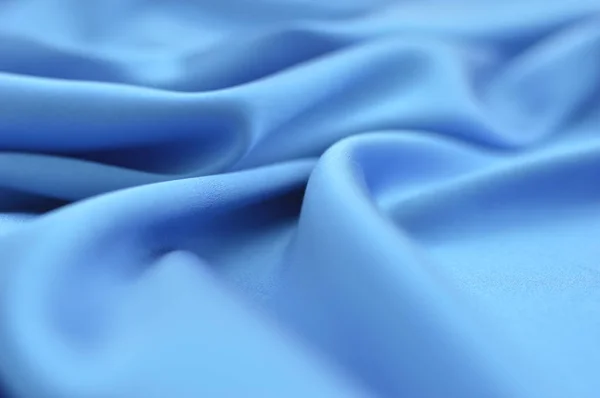 Fabric Blue Fabric Soft Tessuto Blu Atlas Bright Seta — Foto Stock