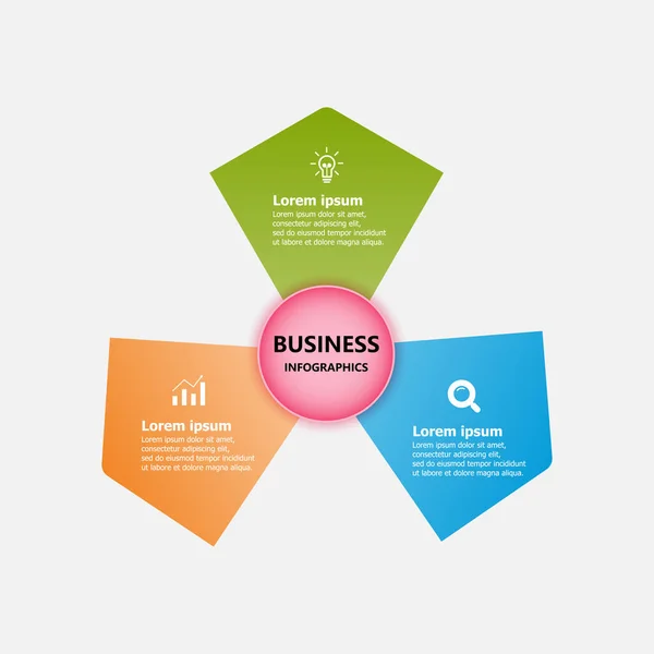 Modello Disegno Infografico Diagramma Circolare Pianificazione Progettazione Presentazione Business Modello — Vettoriale Stock