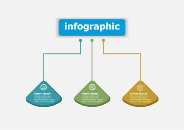 İllüstrasyon için bilgi grafikleri vektör tasarım şablonu. 3 seçenekli zaman çizgisi bilgi grafiksel tasarım vektör şablonu planlanıyor. Web pankartı için kullanılan yaratıcı konsept planlaması.