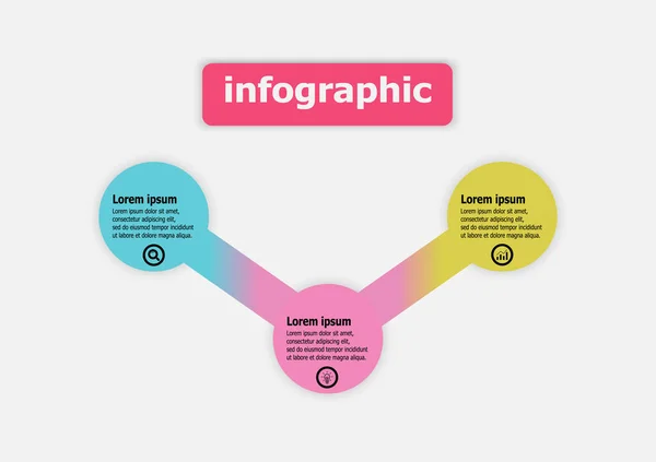 Die Kreisvektorentwurfsvorlage Zur Illustration Planung Timeline Drei Schritte Infografik Design — Stockvektor