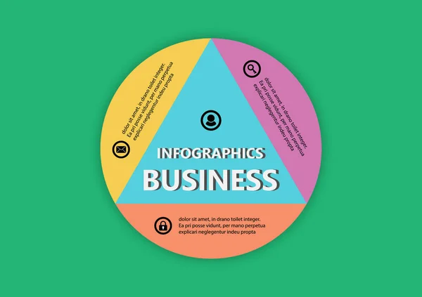 Векторне Коло Дизайну Піктограм Шаблон Трикутника Ілюстрації Планування Презентації Бізнес — стоковий вектор