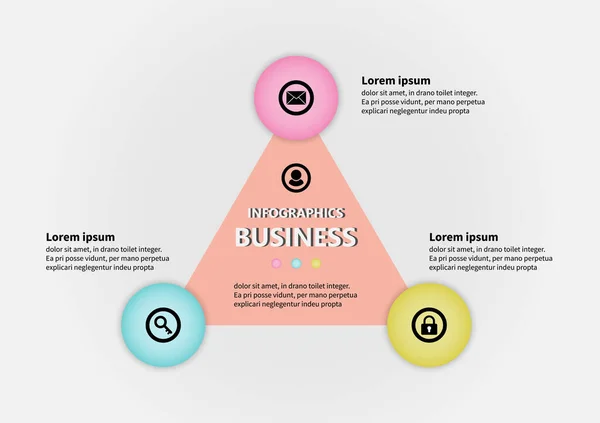 Modèle Cercle Triangle Vectoriel Icône Compte Présentation Planification Modèle Infographie — Image vectorielle