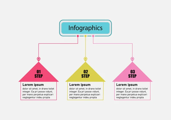 Modèle Conception Bannière Points Vecteur Texte Infographique Présentation Planification Modèle — Image vectorielle