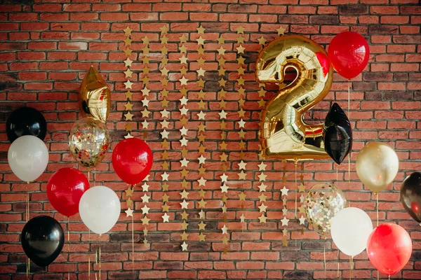Party Background Number Two Balloons — Stock Photo, Image
