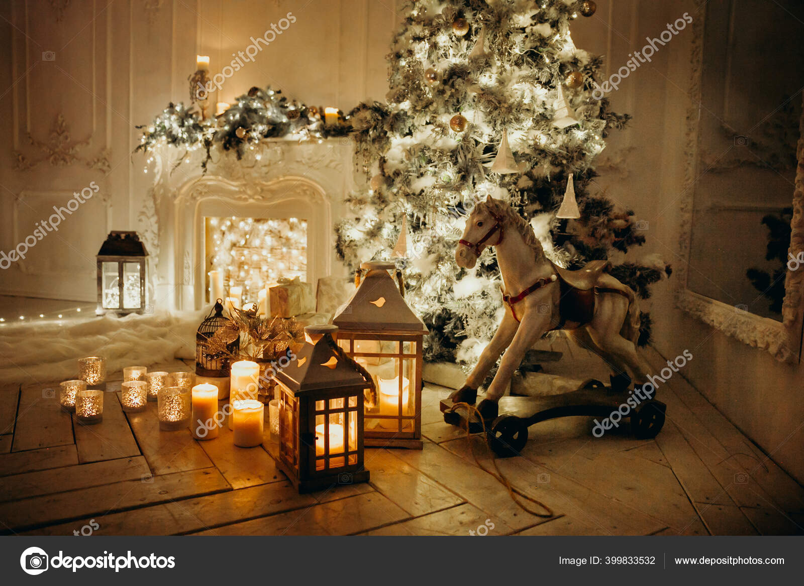 Décoration d'intérieur avec guirlande de Noël forêt REF/7738