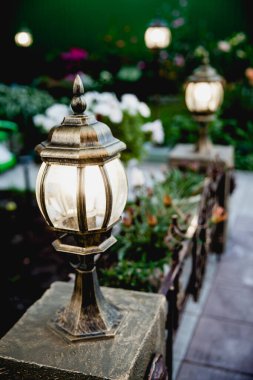 Sokaklar yeşil çimen ve çiçeklerle süslenmiş bir kulübede metal fenerler yaktılar.