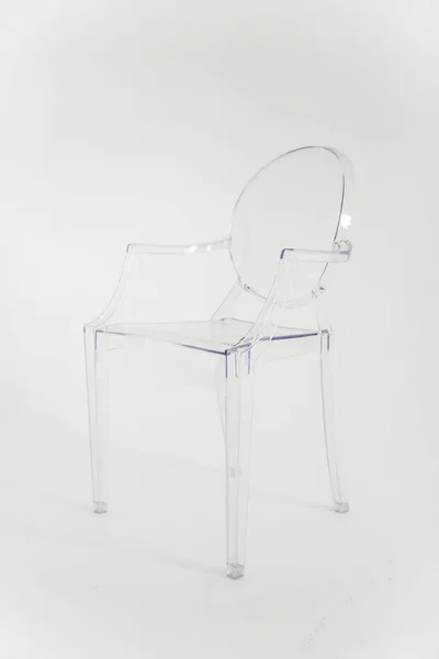 White Transparent Chair Light Background — Stock Photo, Image