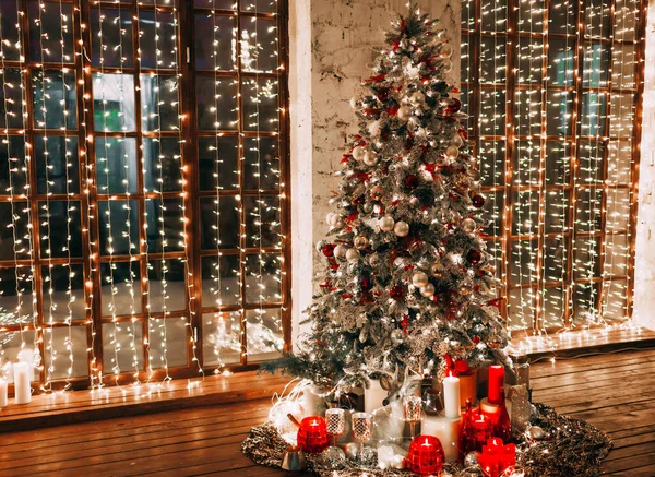 Cálida Acogedora Noche Mágica Habitación Lujo Navidad Edad Cuento Hadas —  Fotos de Stock