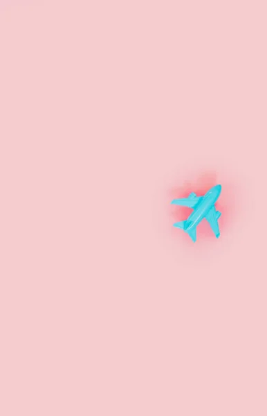 Vliegtuig Speelgoed Prachtige Roze Achtergrond — Stockfoto